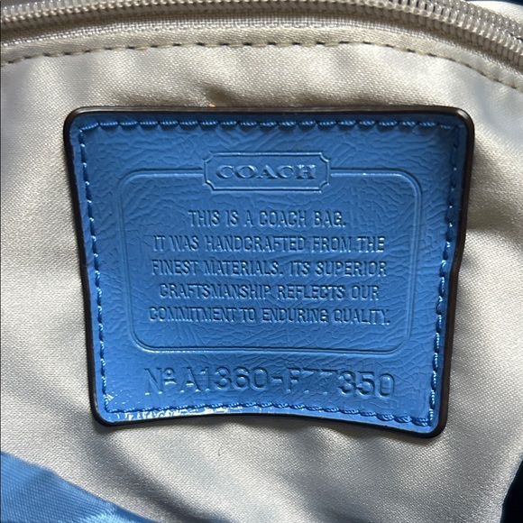 Coach Signature Pattern Blue Backpack - Picture 3 of 4